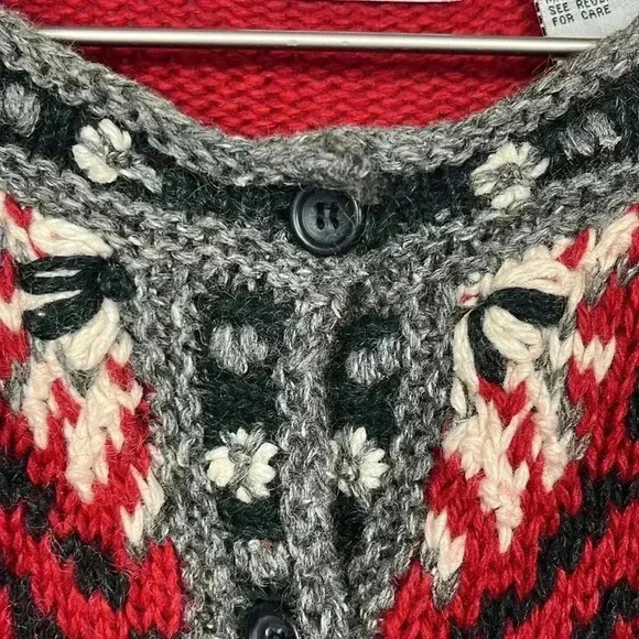 Paul Harris Design Womens Sweater S Red Black Cream Snowflake Design Vintage EUC - Picture 5 of 15